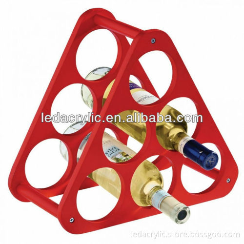 6 BOTTLE WOOD MODERN TRIANGULAR WOODEN WINE RACK